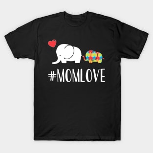 Autism Awareness cute T-Shirt Elephant Mom kid Heart gift T-Shirt